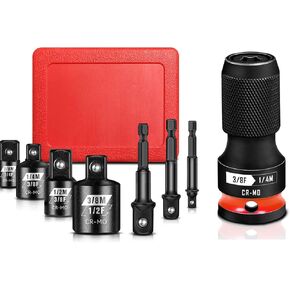 7PCS Impact Socket Adapter Set + 3/8" Quick Release Impact Bit Holder