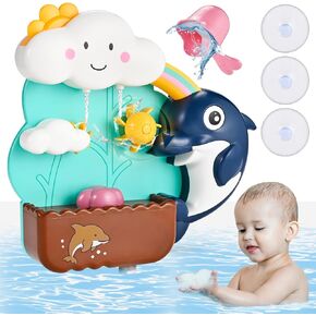 GOLDGE Toddler Bath Toys - Fun Dolphin Design for Boys and Girls - Educational Bathtub Toy for Infants, Babies and Preschoolers - Easter Basket Stuffers Egg Fillers