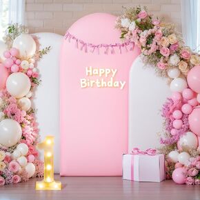Pink and Purple Arch Cover 3 Set-7.2FT, 6.6FT, 6FT Arch Backdrop Cover Spandex Stretchy 2-Color Fabric Stand Covers for Baby Shower Girls Mermaid Birthday Party Wedding Photo Background Decorations
