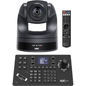 4K PTZ Camera 20X USB3.0/HDMI/RJ45 PoE PTZ Conference Room Camera Bundle with 4D Joystick PTZ Camera Controller PTZ Keyboard