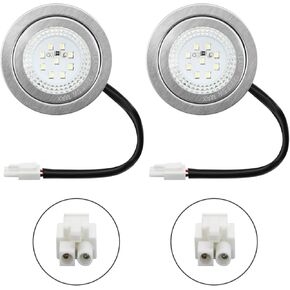 12V DC 1.5W Range Hood Lights with EL Socket, 2Pack Hole Closet Stove LED Light Recessed, Bright White Kitchen Range Hood Light Bulbs Replacement, 6500K (EL Socket-Female-Frosted)