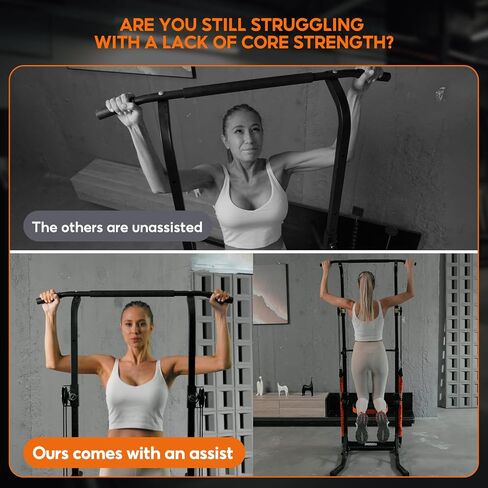 ONETWOFIT Power Tower Pull Up Bar Station, Multi-Function Adjustable Height Foldable Dip Station for Home Gym Workout, Heavy Duty Strength Training Fitness Equipment, Pull Up Stand 400LBS in Saudi Arabia