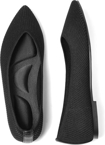 CELNEPHO Flats for Women Pointed Toe Ballet Flats Slip On Comfy Arch Support Knit Flats for Women Mary Jane Flats Washable Casual Dressy Shoes Work Flats Office Shoes in Saudi Arabia