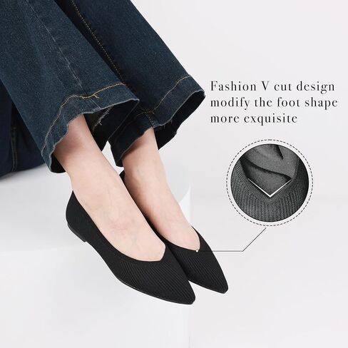 CELNEPHO Flats for Women Pointed Toe Ballet Flats Slip On Comfy Arch Support Knit Flats for Women Mary Jane Flats Washable Casual Dressy Shoes Work Flats Office Shoes in Saudi Arabia