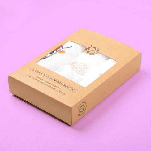 Muslin Baby Swaddling 3 Pack Set -%100 Cotton Baby Muslin Diaper, 31.5"x 31.5" (Baby Girl) in Saudi Arabia