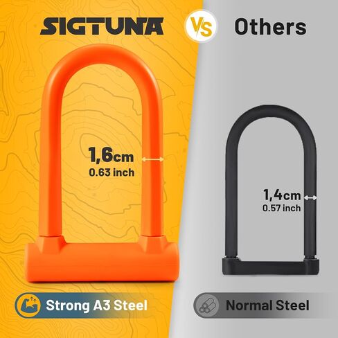 Sigtuna Bike U Lock Combination, U Bike Lock Combination Heavy Duty Anti Theft, U Bike Lock with 18mm Shackle, Bicycle Lock with Sturdy Mounting Bracket for Bicycle, E-Bike, Scooter, Outdoor Equipment in Saudi Arabia