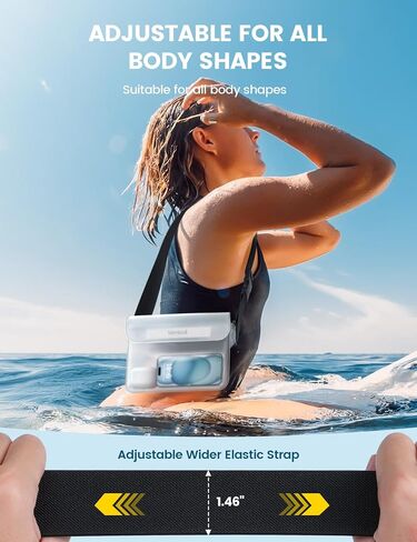 Lamicall [2Pack] Waterproof Fanny Packs, Dry Bag Pouch - [Elastic Waist Strap] Phone Waterproof Waist Pouch Dry Bag, Beach, Kayaking, Swimming, Boat Essentials, 8.7" for iPhone 16 15 14 13 Pro Max in Saudi Arabia