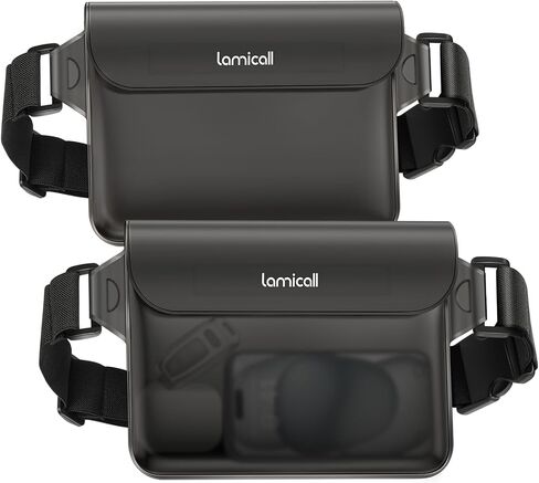 Lamicall [2Pack] Waterproof Fanny Packs, Dry Bag Pouch - [Elastic Waist Strap] Phone Waterproof Waist Pouch Dry Bag, Beach, Kayaking, Swimming, Boat Essentials, 8.7" for iPhone 16 15 14 13 Pro Max in Saudi Arabia