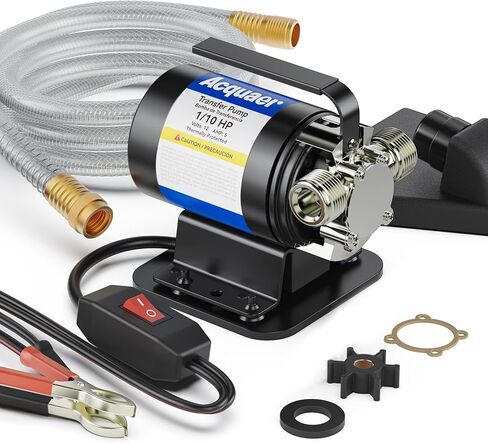 Acquaer Portable Electric Utility Water Transfer Pump 115V 1/10 HP with Suction Hose Kit, Low Suction Water Removal for Water Beds, Pools, Rain Barrel, Aquariums in Saudi Arabia