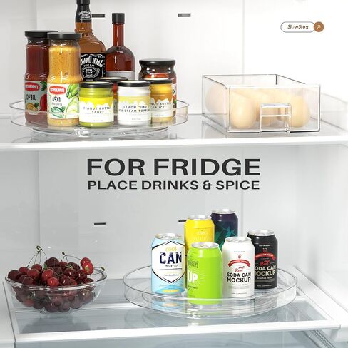 منظم سوزان كسول ، 2pcs 360 درجة منظم القرص الدوار ، الثلاجة الكسول سوزان ، منظم سوزان البخري ، منظم سوزان كسول ، كسول سوزان للثلاجة in Kuwait