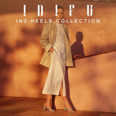 IDIFU IN3 Strappy Heels for Women Low Chunky Block Square Open Toe Heeled Sandals Wedding Bridal Bride Prom Party Dress Shoes Comfortable Dressy Formal Cute Ankle Strap Thick Heels in Saudi Arabia