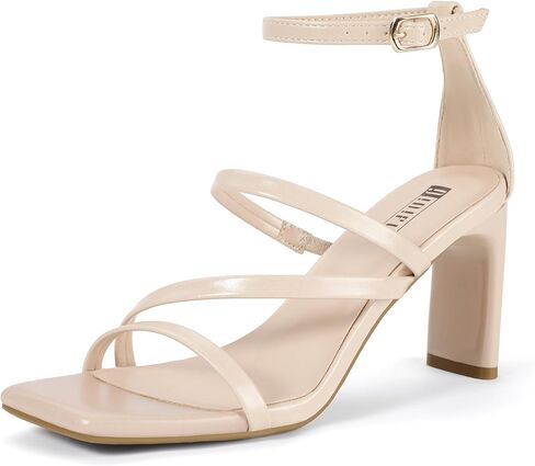 IDIFU IN3 Strappy Heels for Women Low Chunky Block Square Open Toe Heeled Sandals Wedding Bridal Bride Prom Party Dress Shoes Comfortable Dressy Formal Cute Ankle Strap Thick Heels in Saudi Arabia