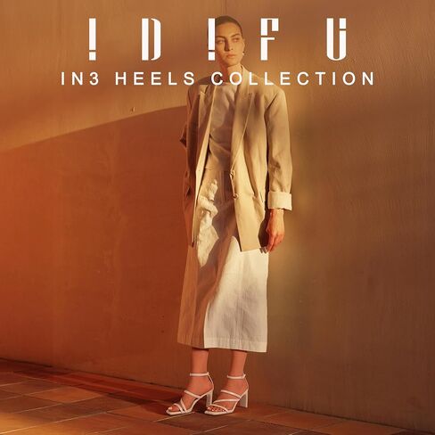 IDIFU IN3 Strappy Heels for Women Low Chunky Block Square Open Toe Heeled Sandals Wedding Bridal Bride Prom Party Dress Shoes Comfortable Dressy Formal Cute Ankle Strap Thick Heels in Saudi Arabia