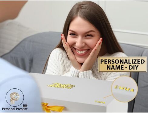 Large Luxury Pink Gift Box Set (3-Pack, 12x9x6") - Instant Golden Name Personalization Kit - Magnetic Lid, Bag & Ribbon - "Best Wishes" Gift Box for Presents – Perfect for Weddings, Birthdays, Anniversaries & Special Occasions in Kuwait