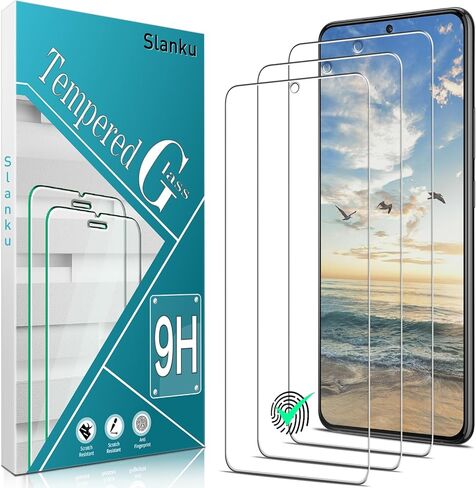 Slanku [3-Pack] واقي شاشة لهاتف Samsung Galaxy S22 5G من الزجاج المقسى، يدعم قارئ بصمات الأصابع، خالٍ من الفقاعات، مضاد للخدش، سهل التركيب in Saudi Arabia