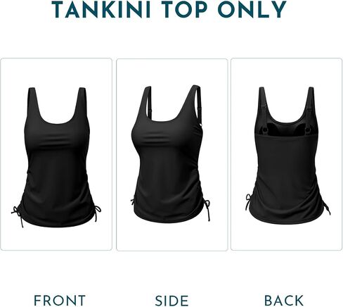 Aleumdr Womens Tankini Top فقط Ruched Tummy Control Suit Suit Topest Swim Tank Top No Bottled in Saudi Arabia