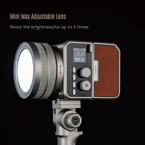 مجموعة أدوات إنشاء إضاءة الفيديو Mini Max LED مع شاشة LCD، التحكم في التطبيقات، Barndoor، 6 ألوان هلامية، مقبض، CRI/TLCI 96+، إضاءة محمولة 2700-6500K للتصوير الفوتوغرافي والتصوير والبث المباشر، أسود in Saudi Arabia