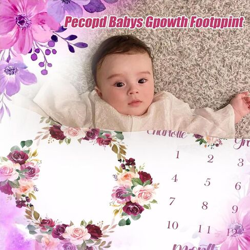 Baby Milestone Blanket: Includes Growth Blanket, Photo Assist Frame, Saliva Towel, Erasable Writing Pad, Headband in Kuwait