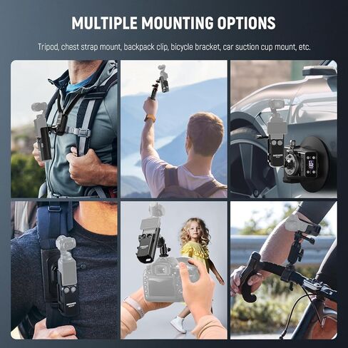 NEEWER Basics Pocket 3 Extension Mount Adapter Compatible with DJI Osmo Pocket 3 Accessories, Protective Cage Bracket Mic Holder Clamp Stand with Cold Shoe for Tripod Vlog Video Recording, AC017 in Saudi Arabia