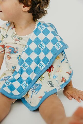 Copper Pearl Baby Security Blanket Set of 2 - Portable Size for Self-Soothing On-The-Go, Ideal Baby Blankets for Boys and Girls - Ultra-Soft, and Gift-Ready Loveys - Justice League™ in Saudi Arabia