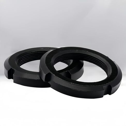 NACX M52 x 1.5mm Retaining Four-Slot Slotted Round Nuts, Carbon Steel, 2Pcs in Kuwait