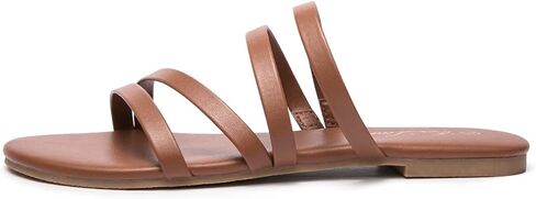 EOZLINK Women's Strappy Flat Sandals Strap Slides Sandals Open Toe Slipper Trendy Dressy Summer Shoes in Saudi Arabia