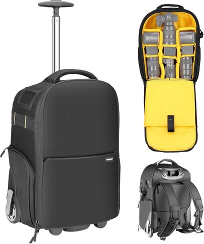 Neewer 2-in-1 Rolling Camera Backpack Trolley Case - Anti-Shock Detachable Padded Compartment in Saudi Arabia