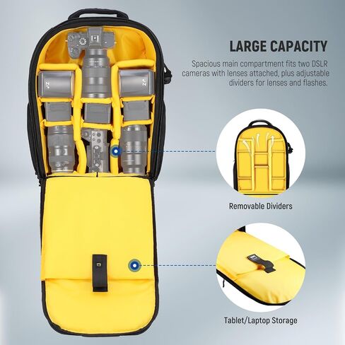 Neewer 2-in-1 Rolling Camera Backpack Trolley Case - Anti-Shock Detachable Padded Compartment in Saudi Arabia