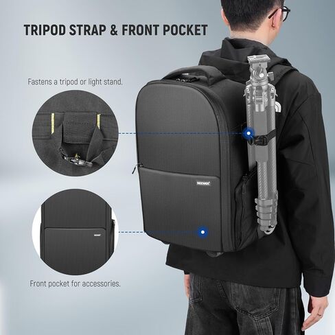 Neewer 2-in-1 Rolling Camera Backpack Trolley Case - Anti-Shock Detachable Padded Compartment in Saudi Arabia