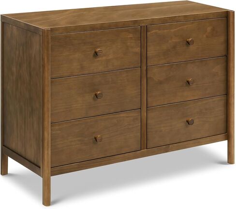 Davinci Birdie 6-Drawer Dresser with 9+ inch Drawer Extension in Walnut, GREENGUARD Gold Certified | TSCA-Compliant, GREENGUARD Gold Nursery Dresser w/ Spacious Drawers - Double Dresser for Kids w/ 9+ Inch Drawer Extension in Saudi Arabia