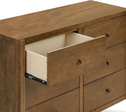 Davinci Birdie 6-Drawer Dresser with 9+ inch Drawer Extension in Walnut, GREENGUARD Gold Certified | TSCA-Compliant, GREENGUARD Gold Nursery Dresser w/ Spacious Drawers - Double Dresser for Kids w/ 9+ Inch Drawer Extension in Saudi Arabia