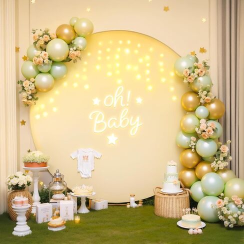 7.2 FT Ivory Round Backdrop Cover with Lights String for Circle Arch Stand, Circle Backdrop Covers with LED Fairy Lights for Wedding Arch Baby Shower Birthday Party Photo Shoot Photography Background in Saudi Arabia