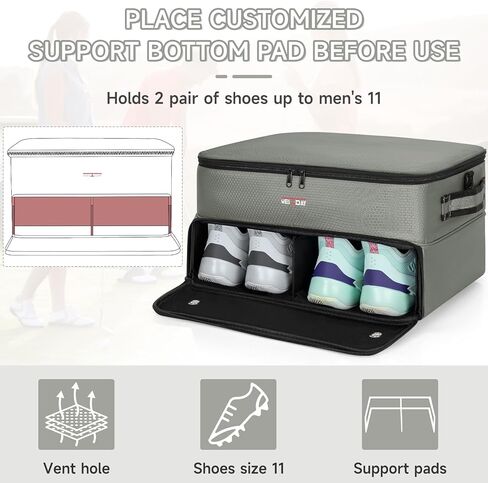 2 Layer Golf Trunk Organizer, Golf Trunk Locker with Separate Compartment for 2 Pair Shoes, Golf Trunk Storage for Balls, Tees, Clothes, Gloves, Accessories in Saudi Arabia