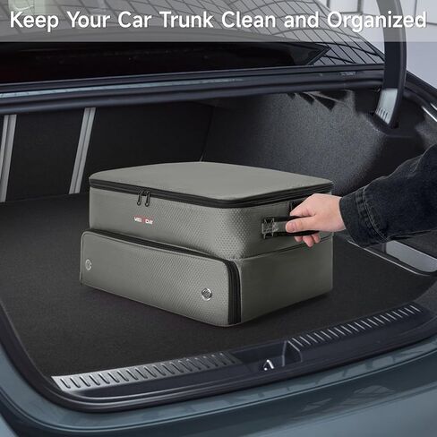 2 Layer Golf Trunk Organizer, Golf Trunk Locker with Separate Compartment for 2 Pair Shoes, Golf Trunk Storage for Balls, Tees, Clothes, Gloves, Accessories in Saudi Arabia