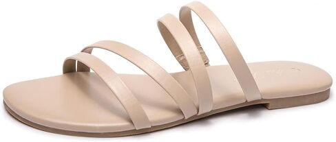 EOZLINK Women's Strappy Flat Sandals Strap Slides Sandals Open Toe Slipper Trendy Dressy Summer Shoes in Saudi Arabia