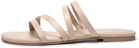 EOZLINK Women's Strappy Flat Sandals Strap Slides Sandals Open Toe Slipper Trendy Dressy Summer Shoes in Saudi Arabia