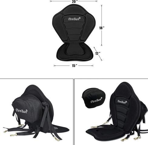 Universal Deluxe Kayak Seat Cushion with Storage Bag for Kayak,Padded Boat,SUP,Canoe,Fishing Boat,Seats with 4 Adjustable Straps in Saudi Arabia