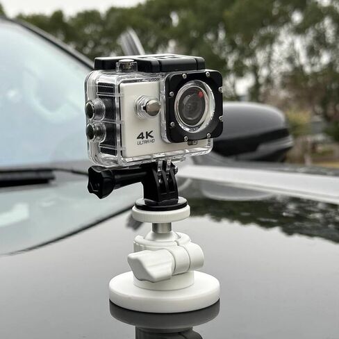 ULIBERMAGNET White Magnetic Camera Mount, Strong Magnetic Mount with 360° Rotation Ball Head, Security Camera Holder with 1/4 inch Thread for GoPro,DJI OSMO Action in Kuwait