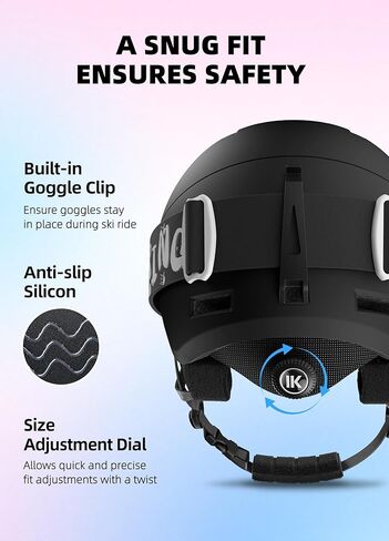 خوذة ونظارات تزلج للأطفال، خوذة تزلج للأولاد خفيفة الوزن، هيكل مقوى من البولي كربونات وإسفنج EPS ممتص للصدمات وبطانة ناعمة، خوذة للفتيات على الجليد 10 فتحات، خوذات رياضية للثلج للمراهقين - برتقالي in Kuwait