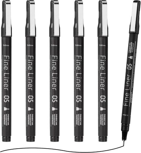 أقلام EYEYE Micron Fineliner، أقلام رسم فنية سوداء، 12 قلمًا أرشيفيًا مجموعة حبر مقاومة للماء، لوازم الفنانين أقلام التحبير الأرشيفية، أقلام الخطوط العريضة للرسم، مجموعة أدوات الرسم والرسم الدقيقة، هدايا in Kuwait