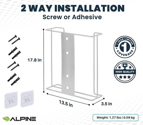 Alpine Glove Holder for Wall Mount - Latex Glove Holder Wire Glove Dispenser for Wall Disposable Glove Box & Tissue Box - Fits 4 Box (White) in Kuwait