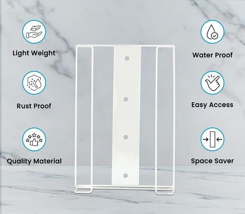 Alpine Glove Holder for Wall Mount - Latex Glove Holder Wire Glove Dispenser for Wall Disposable Glove Box & Tissue Box - Fits 4 Box (White) in Kuwait