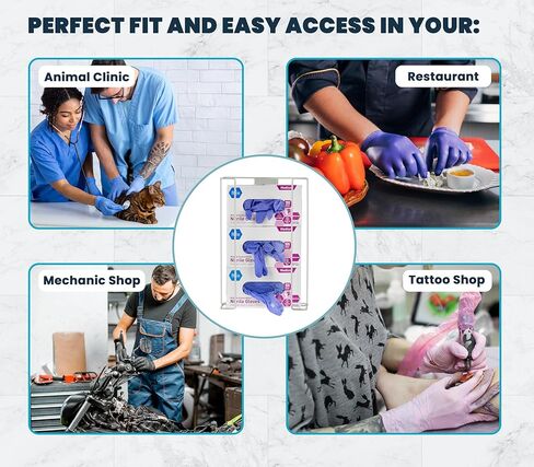 Alpine Glove Holder for Wall Mount - Latex Glove Holder Wire Glove Dispenser for Wall Disposable Glove Box & Tissue Box - Fits 4 Box (White) in Kuwait