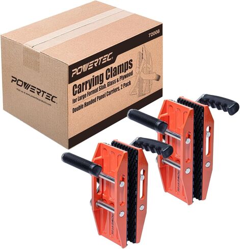 POWERTEC Panel Carrier for Plywood and Drywall - Ergonomic One-Handed Lifting Tool with 100 lbs Capacity, Heavy Duty Self-Adjusting Clamp for Sheets Up to 1" Thick, Easy One-Person Carry (72086) in Saudi Arabia