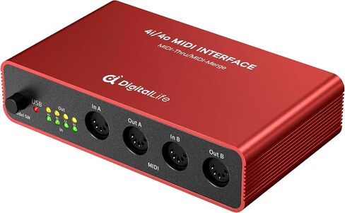 DigitalLife Stand-Alone MIDI Merge Box - 2-Input/1-Out 5-PIN DIN MIDI Interfaces, LED Indicator, Metal in Saudi Arabia