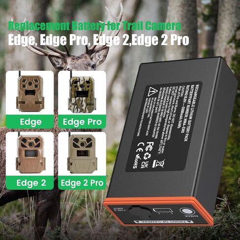 2 Pack 7000mAh Power Mag Battery Pack Compatible with Moultrie Edge Cellular Trail Camera, Rechargeable Lithium Replacement Battery for Moultrie Edge, Edge PRO, Edge 2, Edge 2 PRO in Kuwait
