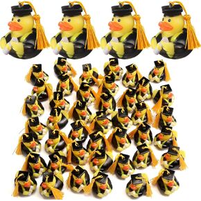 Lewtemi 24 Pcs Yellow Graduation Diploma Rubber Ducks 2025 Grad Rubber Duck Graduation Duck Bulk Cake Topper for Student Bathtub Swimming Pool Theme Party Favors, 2.5 x 2.5 x 2 Inch