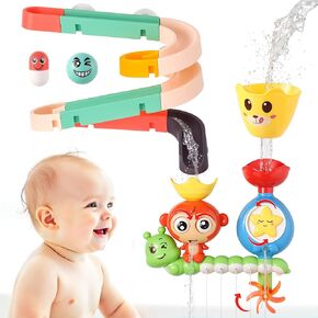 Baby Bath Toys, Bathtub Toy with Slide Building Track Instructions for Toddlers Kids Ages 3 Year and Up