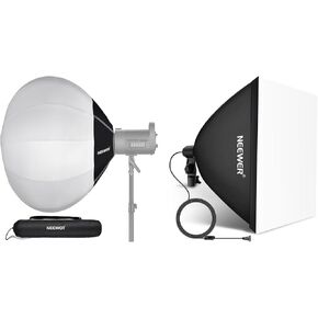 NEEWER 24x24in/60x60cm Softbox with E26 Porcelain Socket/UL Certified, Durable Nylon Softbox Lighting Modifier for Studio Photography Lighting, SF6060 (US Plug), 33.5" Lantern Softbox Included