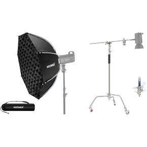 NEEWER NS35P 35"/90cm Octagonal Softbox, Quick Release Bowens Mount Softbox with Honeycomb Grid, Light Diffusers, Bag for RGB CB60 CB60B CB200B S101-300W/400W Pro Vision 4 Q4, SC340AW C Stand Included